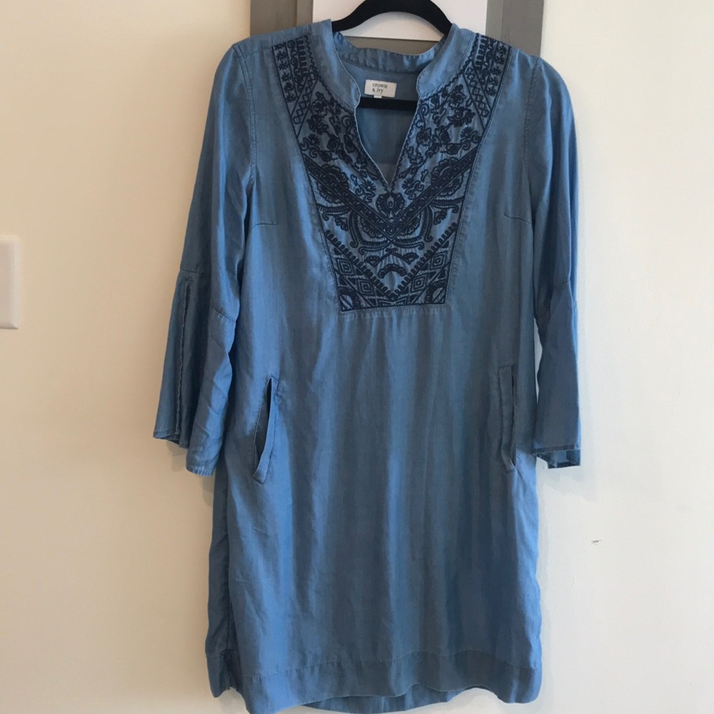 Soft Jean Material Midi Dress Perfect for work💕